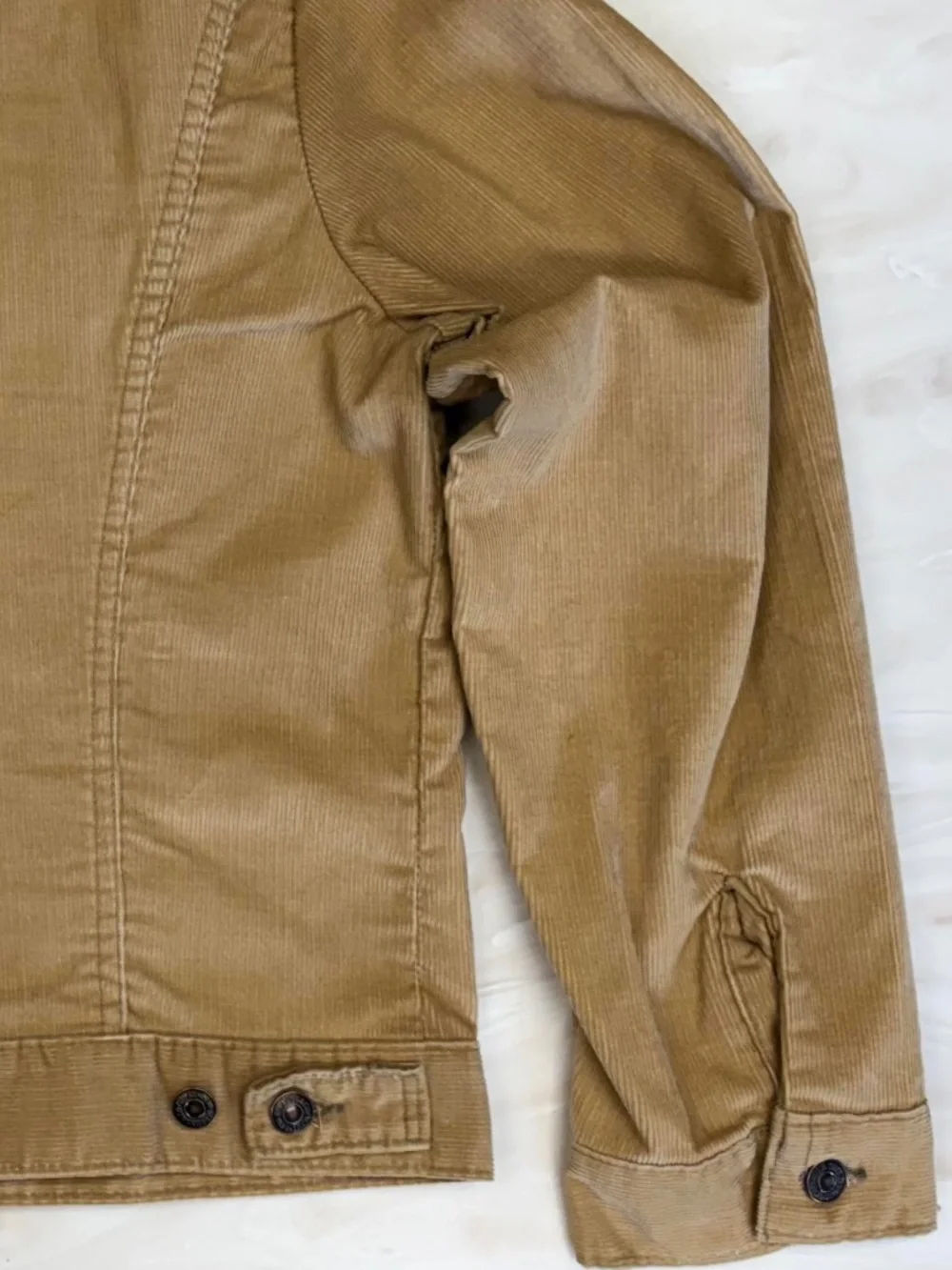 Vintage 70's Levi's Tan Corduroy Western Trucker Jacket Size 42 Made USA Pockets - Picture 3 of 13